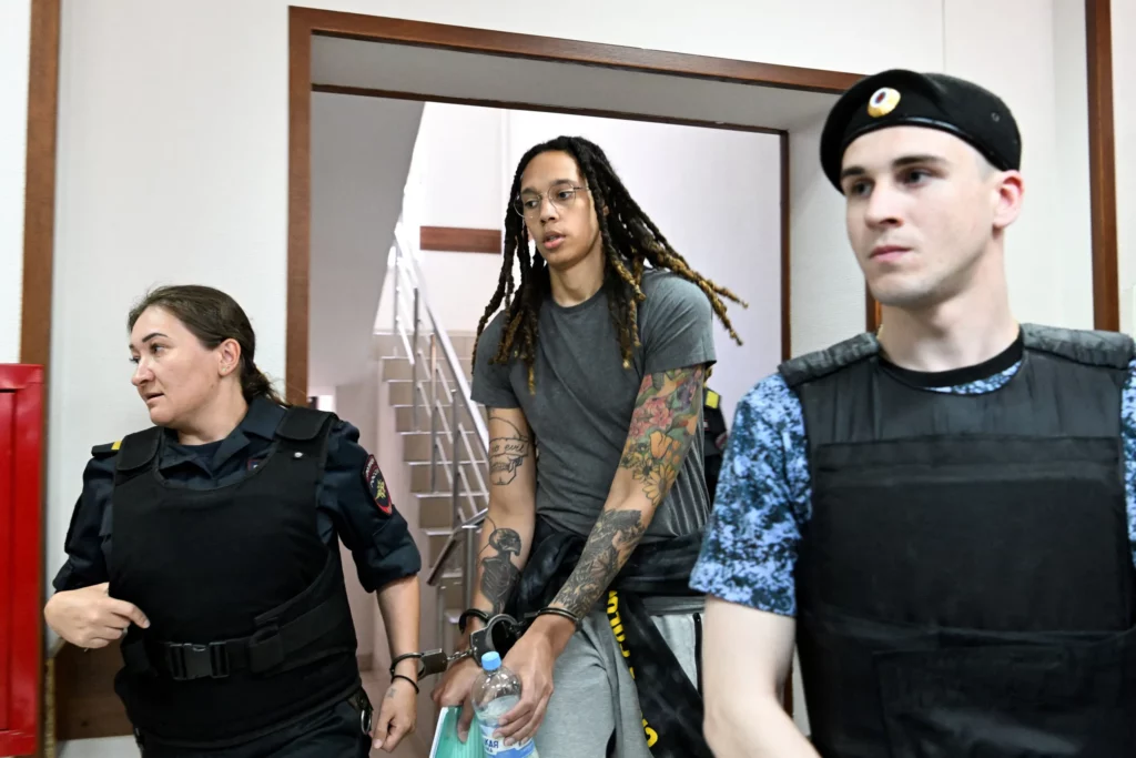 In A Russian Prison, WNBA Star Brittney Griner Was Sentenced To Nine Years In Prison For Smuggling Drugs Photo by google