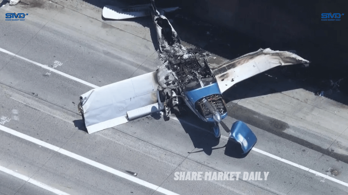 As A Small Plane Crashed Onto The 91 Freeway, It Erupted In Flames